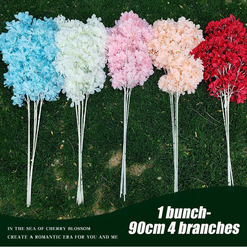 1 Bó Hoa Tuyết Giả Bằng Lụa 90cm Trang Trí Tiệc Cưới