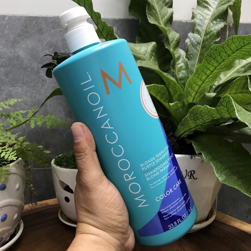 Dầu gội ánh tím khử sắc tố vàng Moroccanoil Blonde Perfecting Purple Shampoo 1000ml