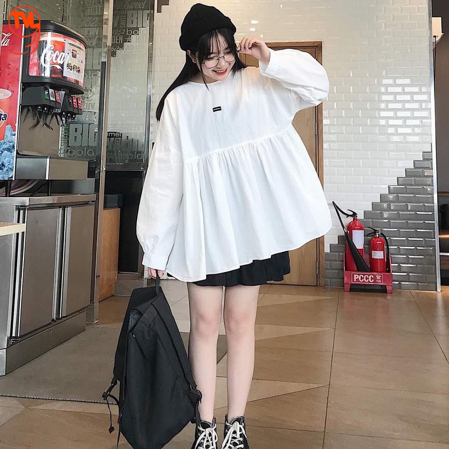 Áo babydoll TVL1999 hai màu trắng, đen from rộng tay bèo tiểu thư dành cho các bạn nữ đáng yêu chất liệu cao cấp. | BigBuy360 - bigbuy360.vn