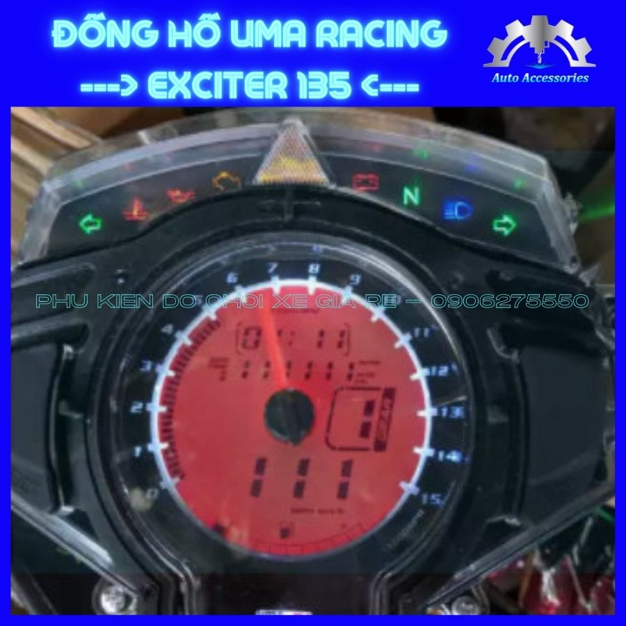 VIP 100% - Đồng Hồ UMA RACING, Đồng Hồ Xe Máy Ex135 Exciter 135, lắp đặt Như Zin, lên xe Cực Chất, 3 màu như hình