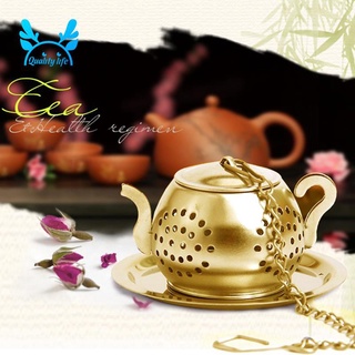 Gold Mesh Stainless Steel Tea Pot Spice Herb Strainer Filter