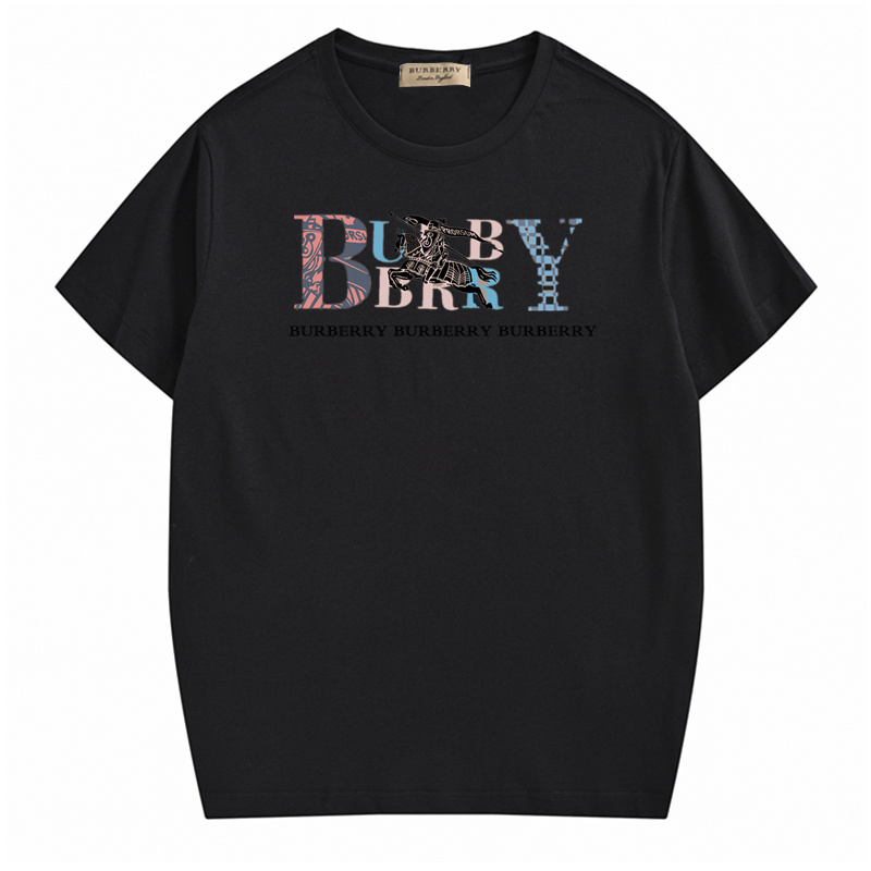 Áo thun tay ngắn in chữ BURBERRY nhiều màu sắc thời trang cho nam và nữ