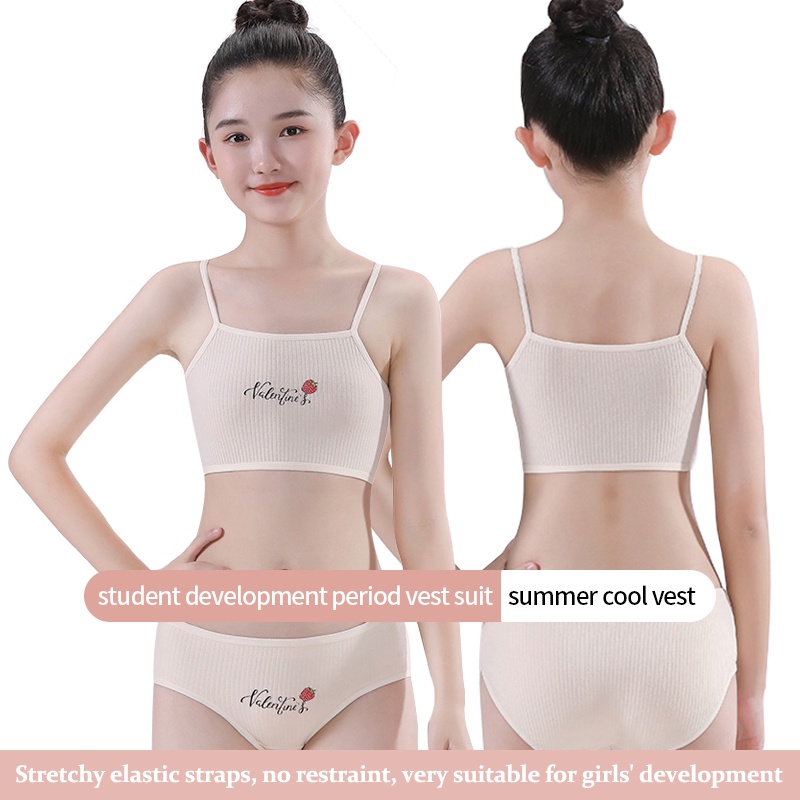 Bộ Đồ Lót Không Tay Thoáng Khí Dành Cho Bé Gái