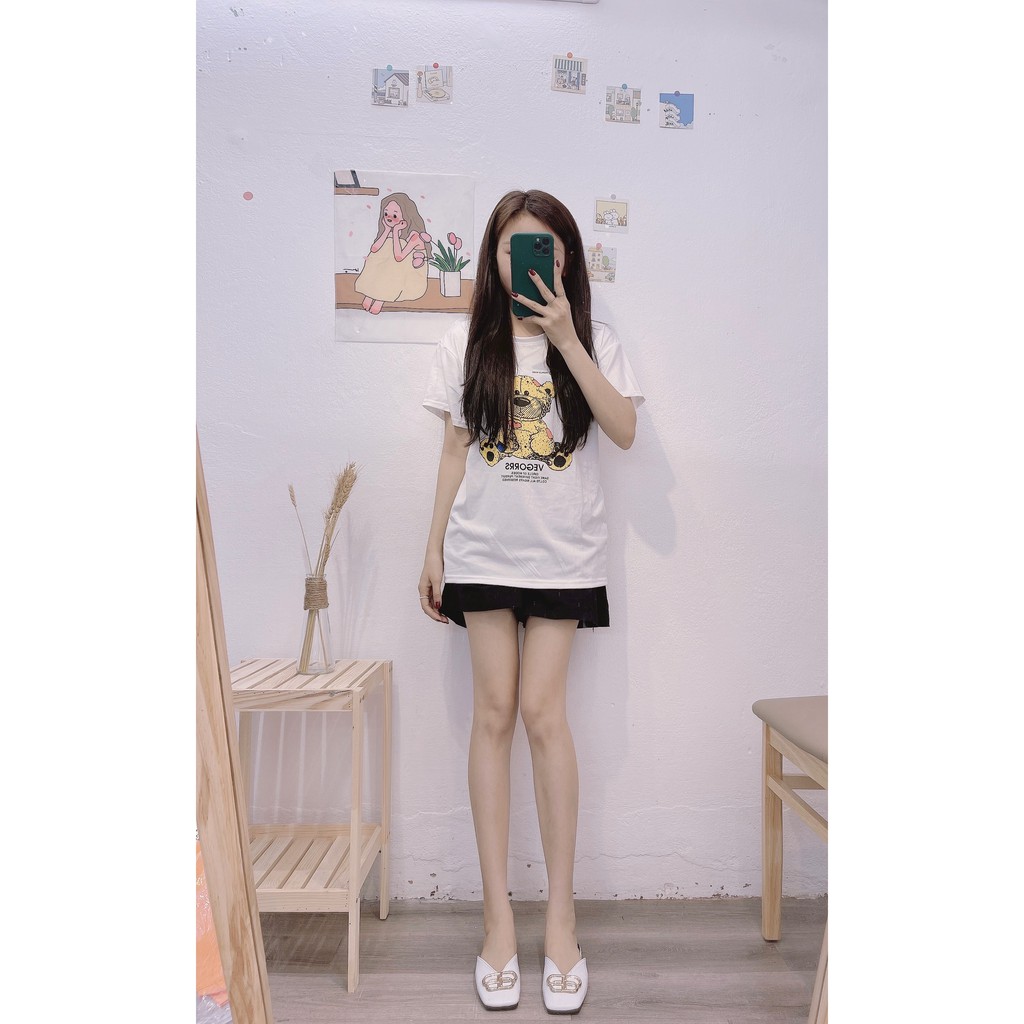 Áo Thun Nữ Cotton Hàng QC Cao Cấp Free Ship, Áo Dáng Rộng In Hình Gấu Cute Rõ Nét Giá Rẻ Chất Đẹp Vải Mát Mịn, MN7 | BigBuy360 - bigbuy360.vn
