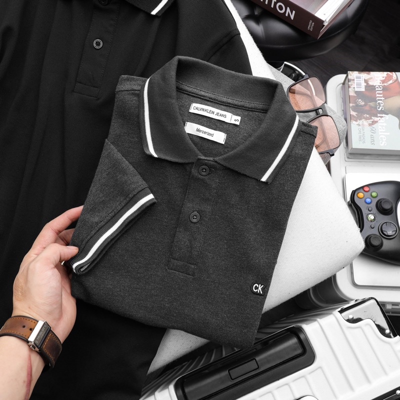 Áo thun Polo Nam ngắn tay C.K Form Slimfit vải cotton dư xịn co dãn 4 chiều thấm hút mồ hôi Hàng VNXK