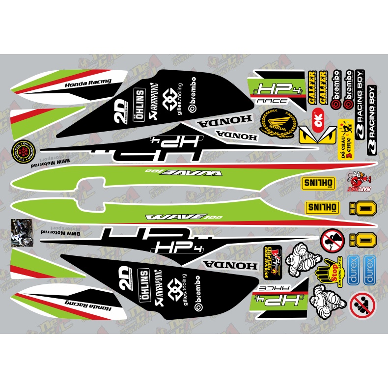 Tem rời Wave a 50 - 100 cc Đời 2006-2016 Mẫu BMW Hp4 919280