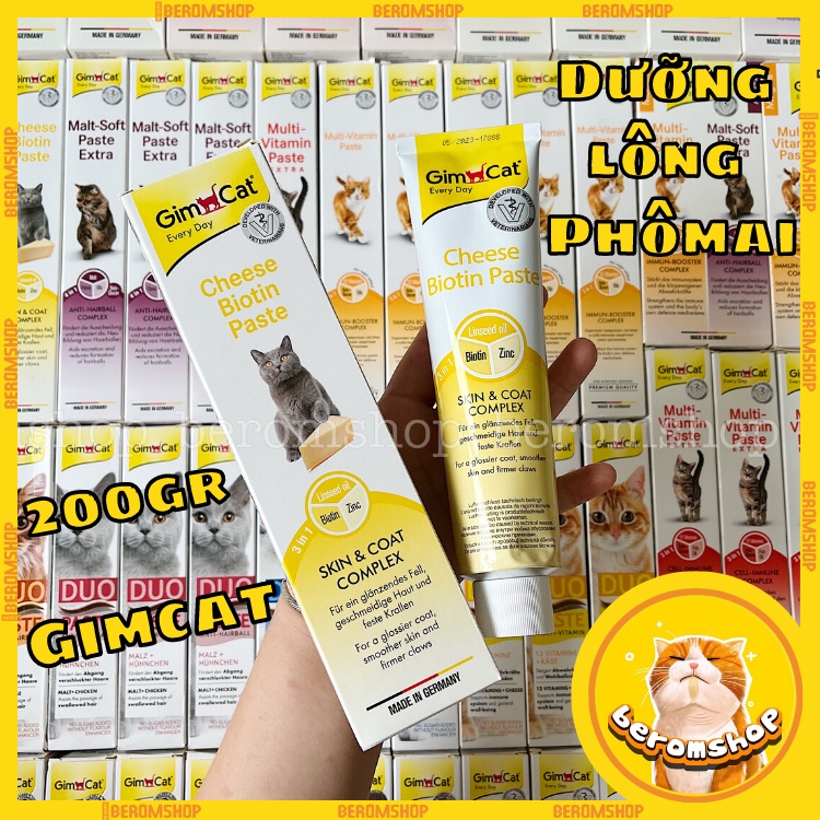 GEL CHEESE BIOTIN GIMCAT CHO MÈO 200G GIÁ CỰC RẺ