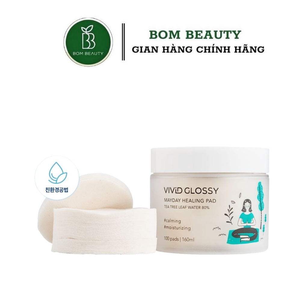 Hộp 100 Miếng Bông Tẩy VIVID GLOSSY DIY Facial Toner Pad 100pads (bông khô)