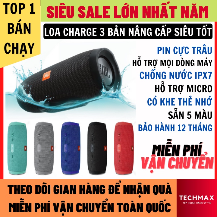 Loa Bluetooth JBL Charge 3 Bản Pro Nâng Cấp Kết Nối Siêu Ổn Định, Có Khe Cắm Thẻ Nhớ, Chống Nước IPX7 Bảo Hành 12 Tháng4