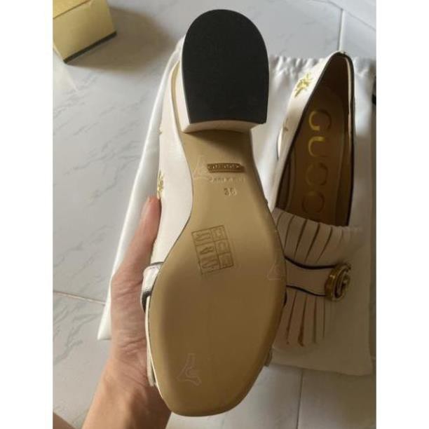 Giày Gucci Embroidered Leather Mid-heel Pump Tặng Vớ 60k SẴN . 2020 2020 WT * XX . : #