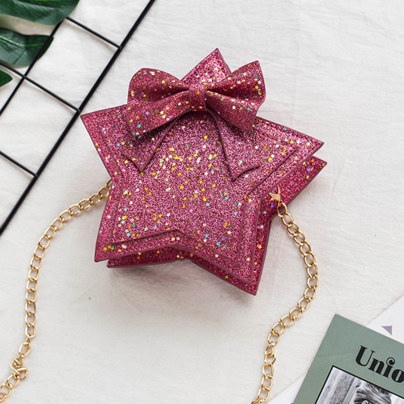 Túi đeo chéo mini đính sequin lấp lánh dễ thương dành cho bé gái