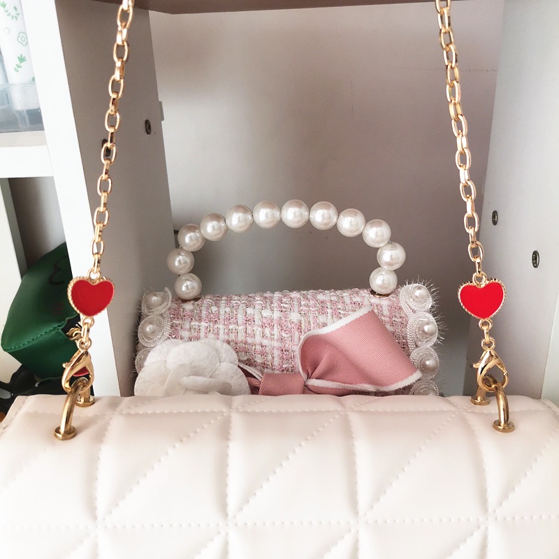 Dây Xích Kim Loại Mở Rộng Gắn Túi Xách Đeo Chéo Hình Trái Tim Thời Trang