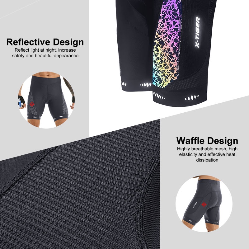 Quần yếm X-TIGER chuyên dụng đạp xe đạp có xốp Lycra thoáng khí có may túi tiện lợi