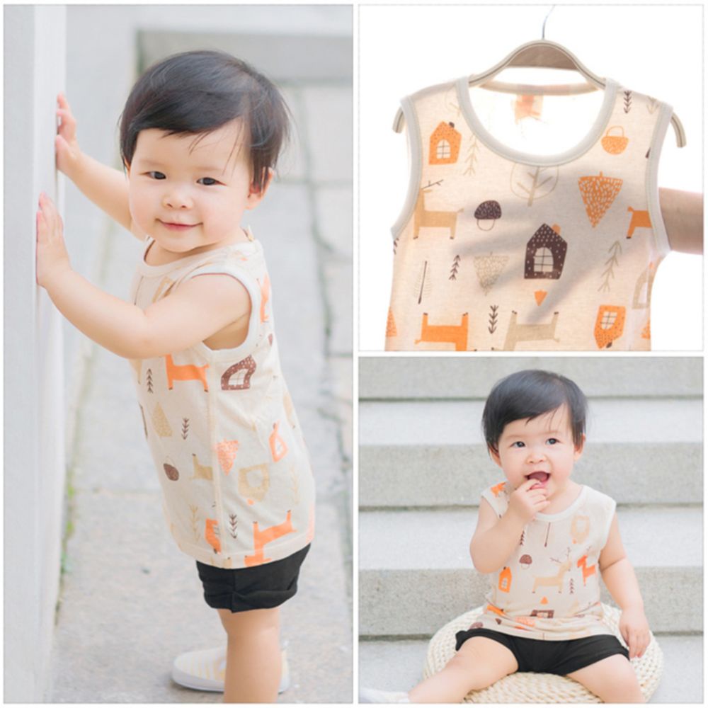 [ORGANIC Baby] Áo ba lỗ cho bé 100% COTTON HỮU CƠ TỰ NHIÊN siêu đáng yêu