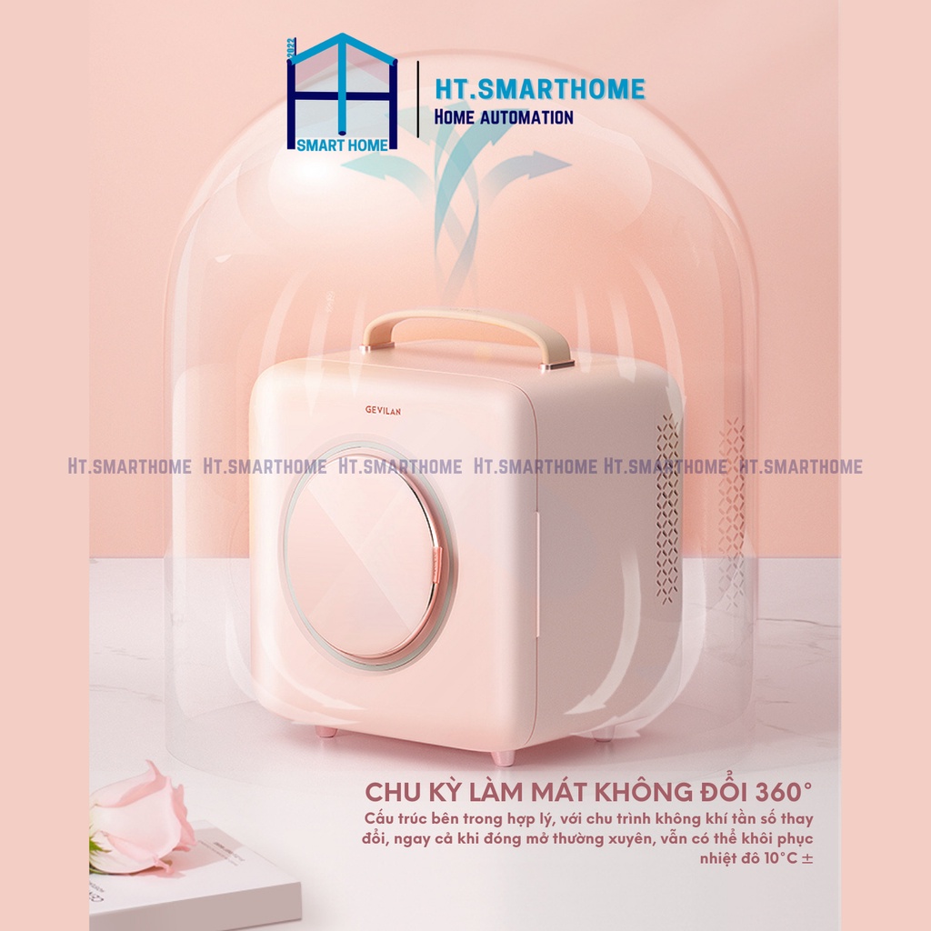 Tủ lạnh đựng mỹ phẩm 9L GEVILAN cao cấp - Bảo quản mỹ phẩm chia ngăn thông minh nhiệt độ không đổi