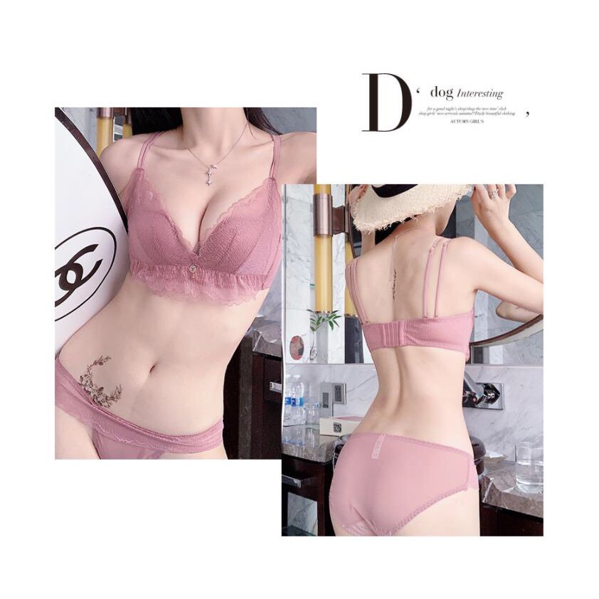 Bộ Đồ lót nâng ngực, Không gọng phối ren mây siêu quyến rũ 359