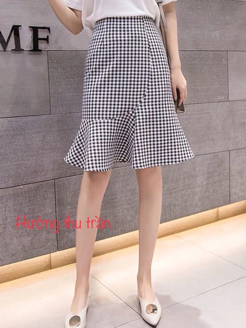 Chân váy kẻ caro đuôi cá thời trang công sở, chân váy có 2 lớp | BigBuy360 - bigbuy360.vn
