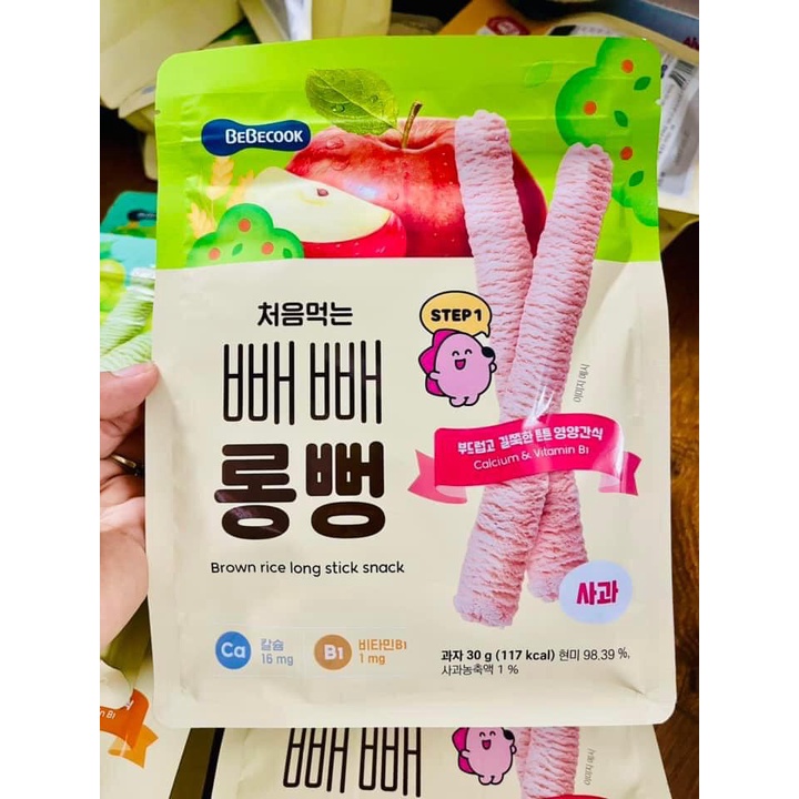 Bánh Gạo Lứt Hữu Cơ Bebecook Hình Que Hàn Quốc