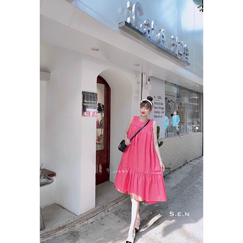 Đầm babydoll đuôi cá midi ZARA