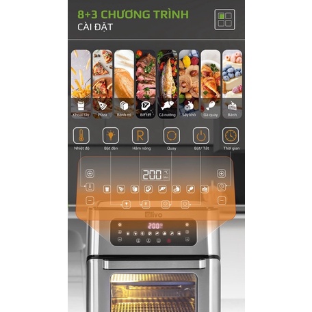 Nồi Chiên Không Dầu Olivo AF12🔥Bảo hành 24 tháng🔥 Dung tích 12 lít🔥 Công suất 1800W