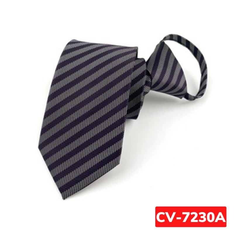 Calavat Nam 7cm thắt sẵn khóa kéo màu xanh đậm, Cavat công sở, Cà vạt chú rể, Cravat dự tiệc CV-7230