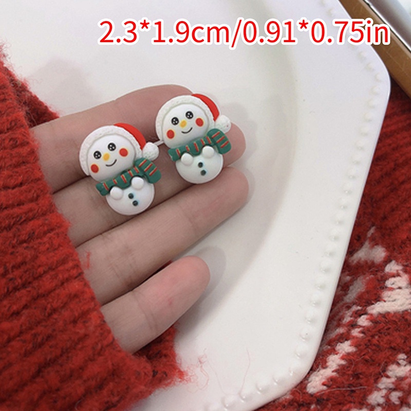 Bông Tai Hình Ông Già Noel / Người Tuyết Bằng Nhựa Thời Trang Dành Cho Nữ