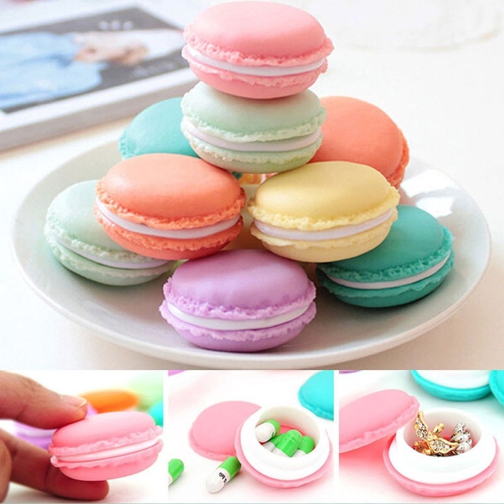 Túi Đựng Trang Sức Mini Hình Bánh Macaron Xinh Xắn