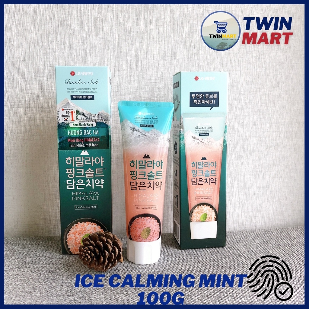 [TPHCM] Kem Đánh Răng Muối Hồng Himalaya Pinksalt Floral Mint - Ice Calming Mint - Brightening 100g Hàn Quốc Trắng Răng