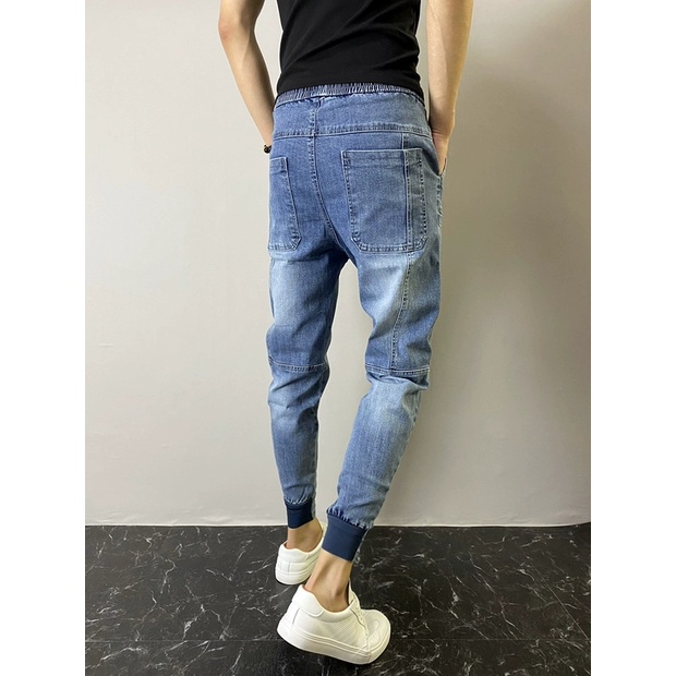Quần Jean Jogger Nam Phong Cách Thể Thao Xu Hướng Quần Cạp Chun Bo Gấu