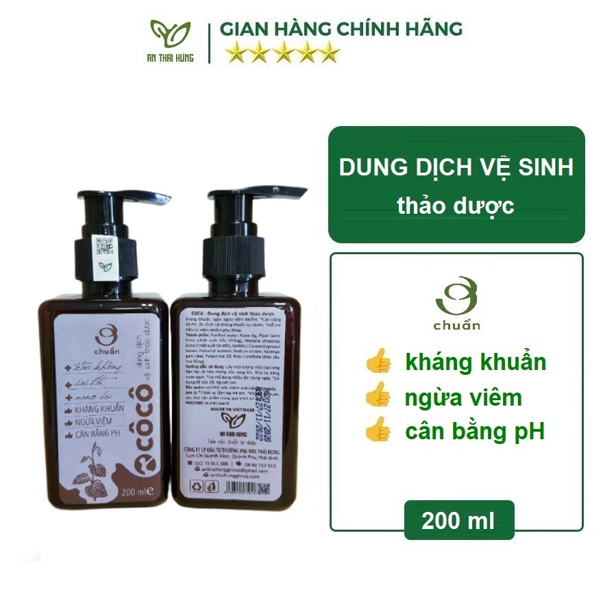 CÔ CÔ - Dung dịch vệ sinh thảo dược AN THÁI HƯNG 200ml [Ơ chuẩn] Kháng khuẩn, ngừa viêm, cân bằng PH