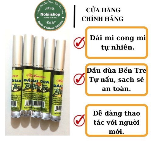 Chuốt Mi Dầu Dừa Macara Dầu Dừa Tự Nấu Nobiishop Loại 10ml Dầu Dừa Bến Tre
