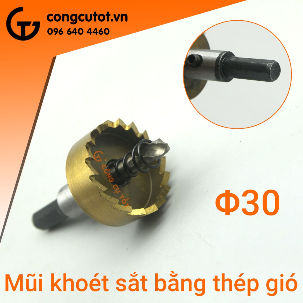 Bộ 5 mũi khoét sắt bằng thép gió phủ Titan