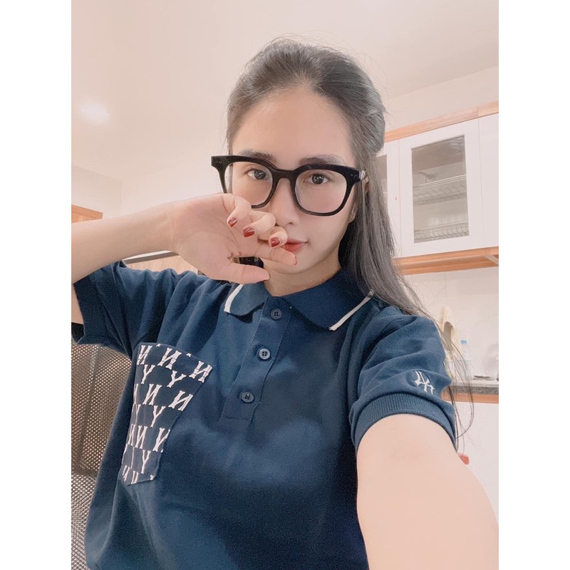áo Polo NY MLB nữ có cổ tay ngắn form ôm hàng xuất sịn