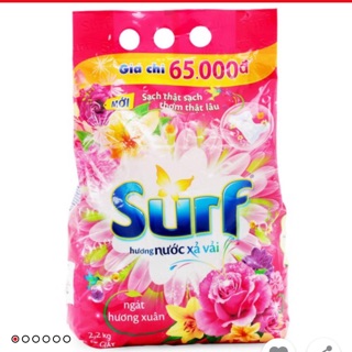 Bột giặt Surf ngát hương xuân  gói 2kg / 5,5kg màu hồng