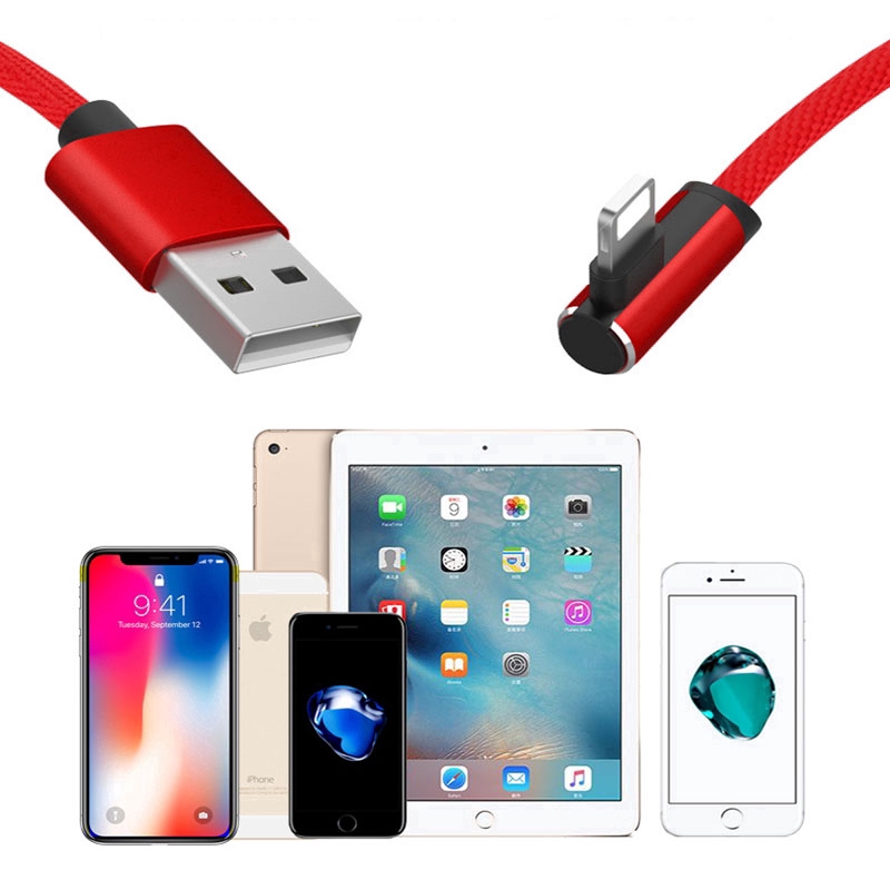Dây cáp sạc nhanh đầu cong 90 độ dành cho ip