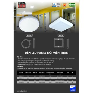 ĐÈN LED ỐP TRẦN DUHAL
