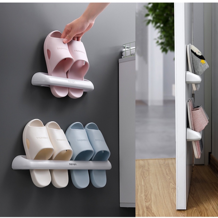 Kệ Treo Khăn Tắm Dán Tường,Kệ Treo Dép Giá Treo Đồ Thông Minh Oenon Nhựa Abs Cao Cấp