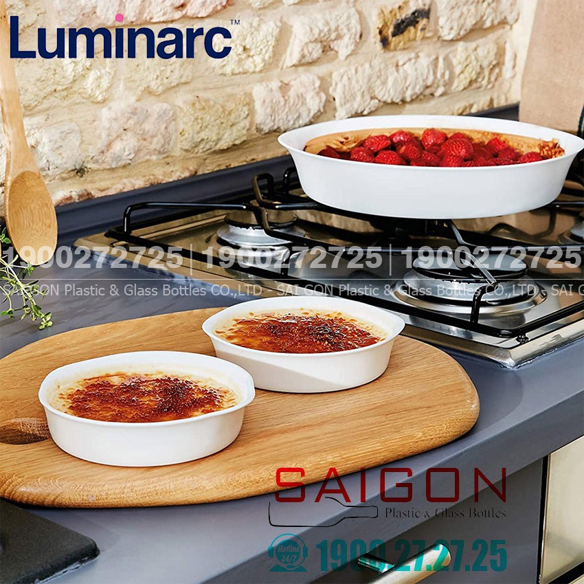 Khay Nướng Thủy Tinh Luminarc Smart Cuisine 28cm | Thủy Tinh Trắng sữa Cao cấp , Nhập Khẩu Pháp