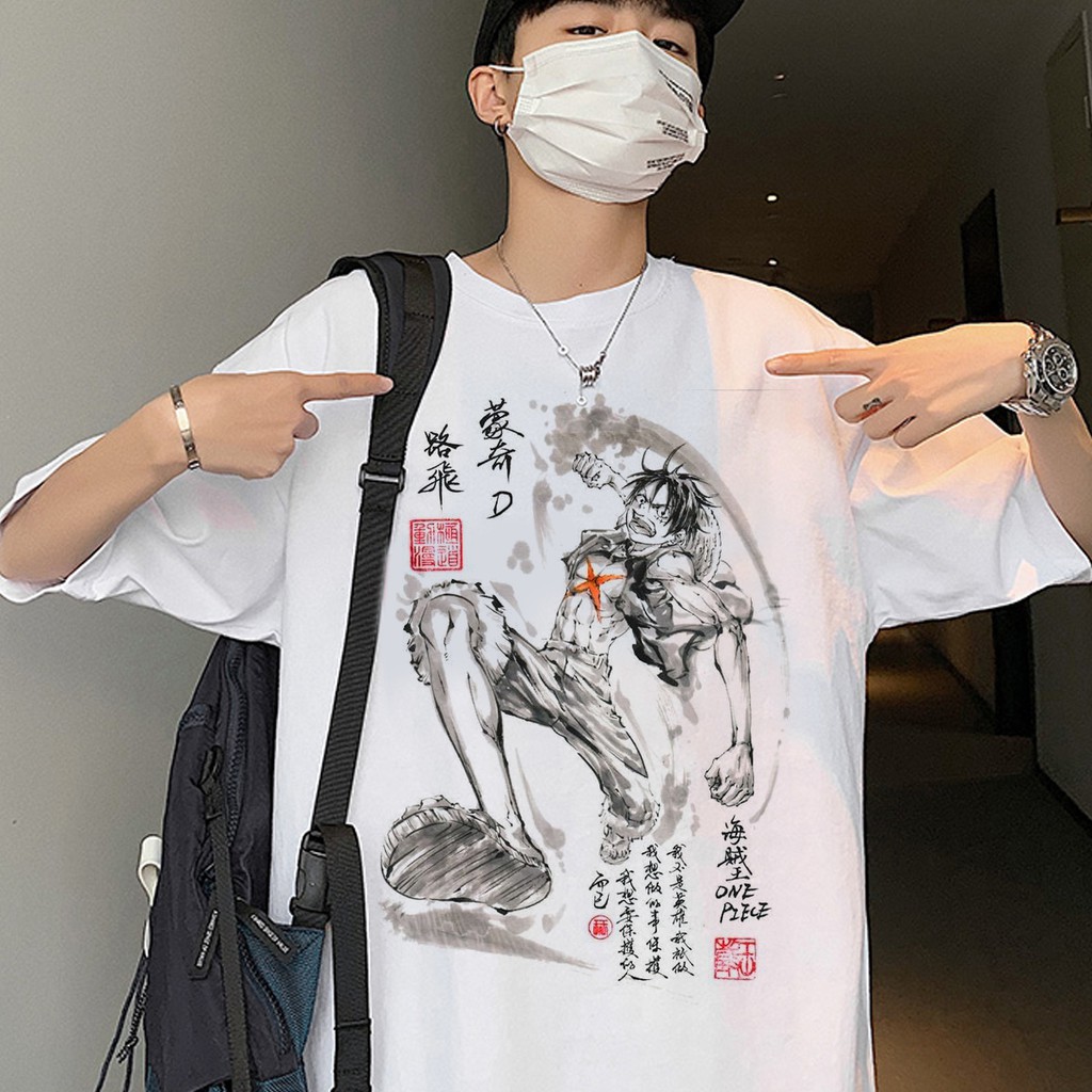 Áo thun, áo phông tay lỡ form rộng oversize anime hoạt hình ONEPIECE LUFFY M871 | BigBuy360 - bigbuy360.vn