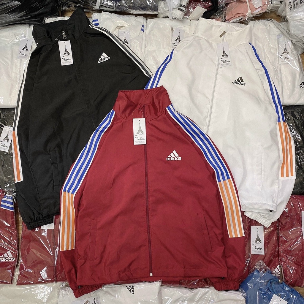 Áo khoác  unisex form rộng- Áo  khoá Adidas SIÊU HOT kẻ sọc,có 4 màu,freesize