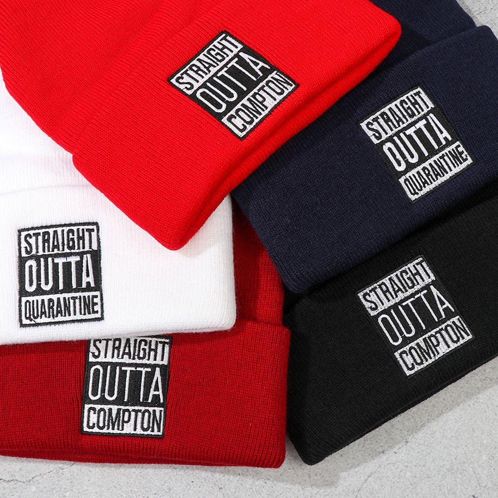 Mũ Beanie Dệt Kim Unisex Mềm Mại Thêu Họa Tiết Cho Mùa Thu Đông
