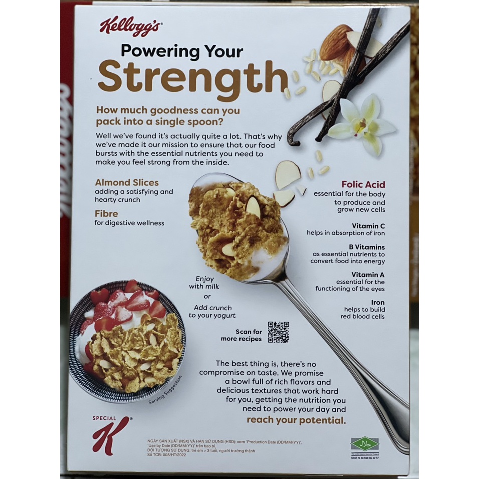 Ngũ cốc dinh dưỡng Kelloggs Vanilla & almond 365g