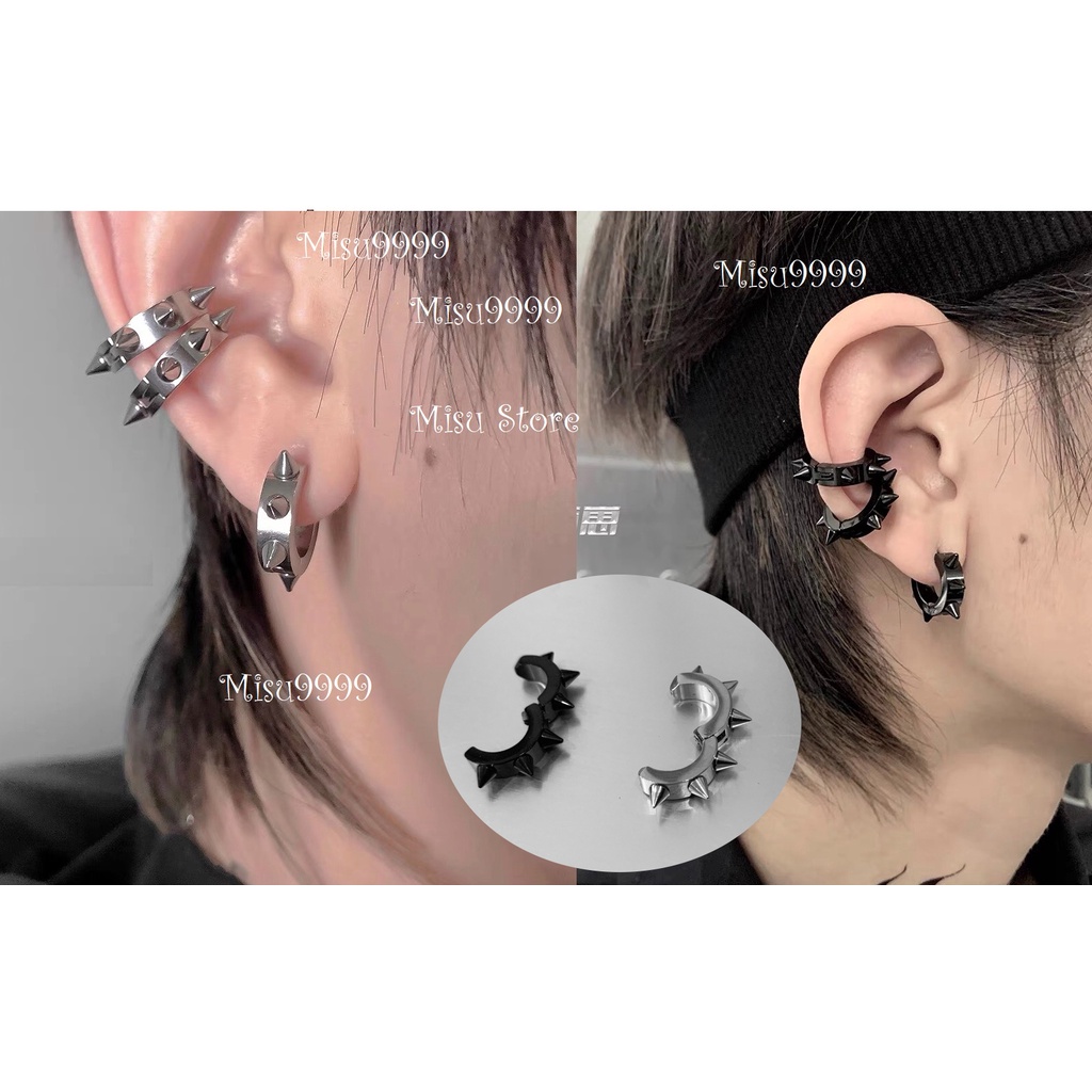 Kẹp titan đính mũi gai nhọn nam nữ