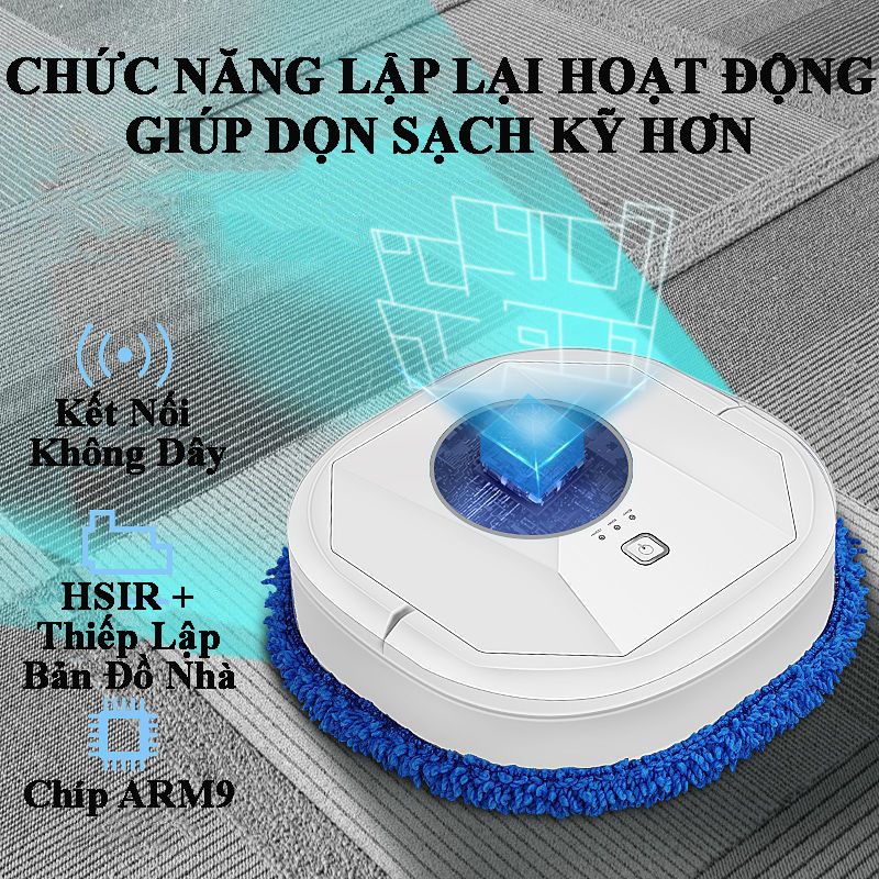 [BH 1 Năm] Robot Hút Bụi Lau Nhà Tự Động Thông Minh Chính Hãng Cao Cấp - 3IN1 Cảm Biến Chạm, Quét Lau Nhà, Hút Bụi