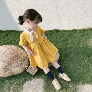 váy cotton thắt nơ