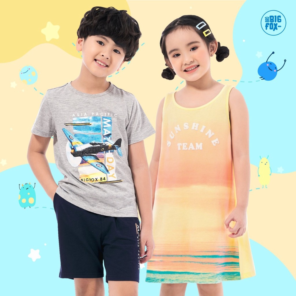 [MÃ BIGFBIF10 GIẢM 10K] Bộ Bé Trai Mùa Hè Bigfox, Bộ Cộc Tay Trẻ Em Chất Cotton Size Đại, Nhiều Hình In, Mã Xuất 003