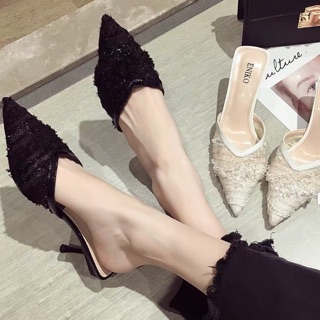 Guốc cao gót mũi nhọn cao 7,5cm