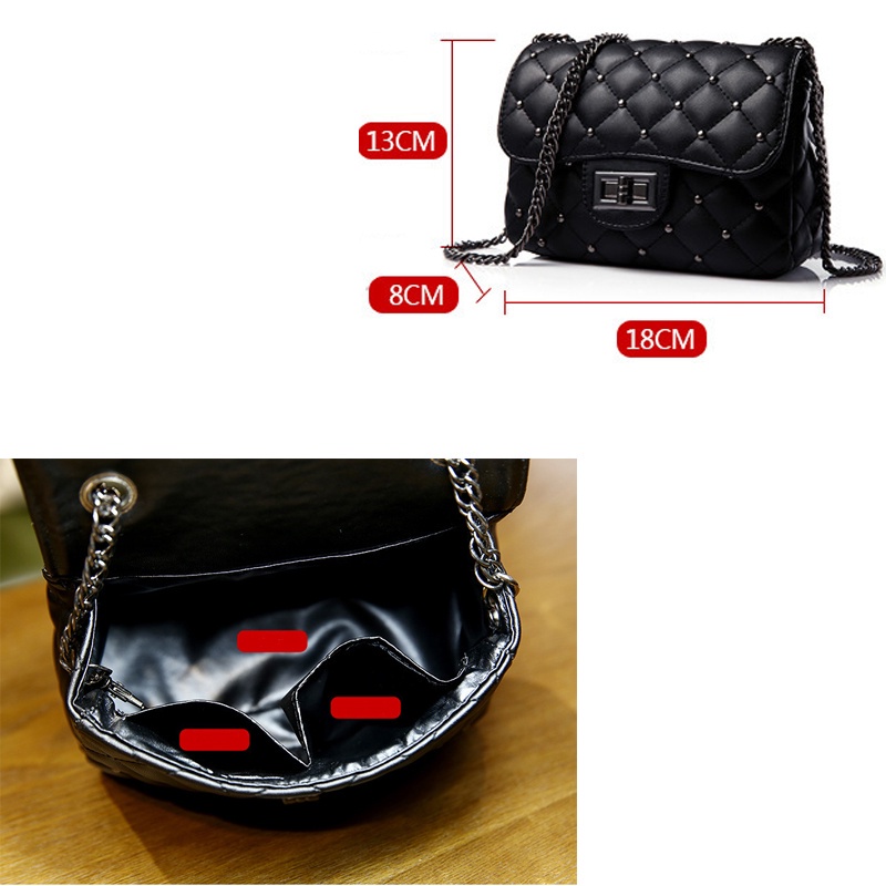 Túi Đeo Chéo Vai Đính Đá Lấp Lánh Phong Cách Hàn Quốc Mới Dành Cho Nữ