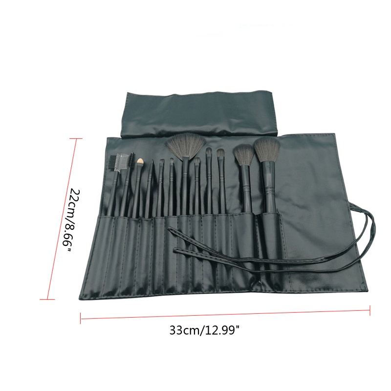 Set 12 Cọ Trang Điểm Phấn Mắt Lông Mày Kèm Hộp Đựng Bằng PU Tiện Lợi YOUYO