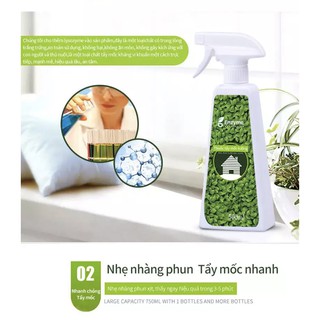 Bộ 2 chai Dung dịch tẩy rửa Loại bỏ nấm mốc nhanh chống mốc hiệu quả cho nhà cửa Nano Enzyme 500ml